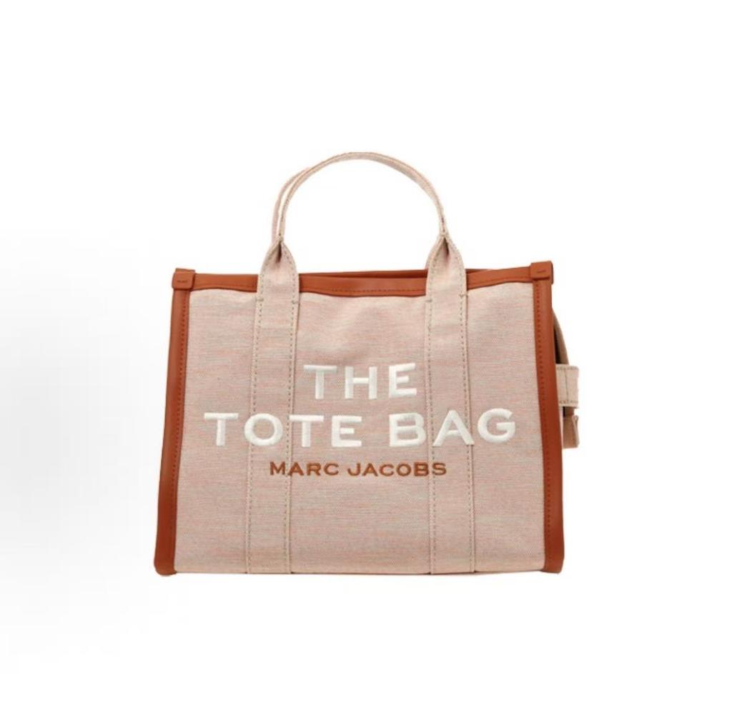 Marc Jacobs Letter Print Leather And Fabric Tote Bag Women Tote Bags M0016496-842
