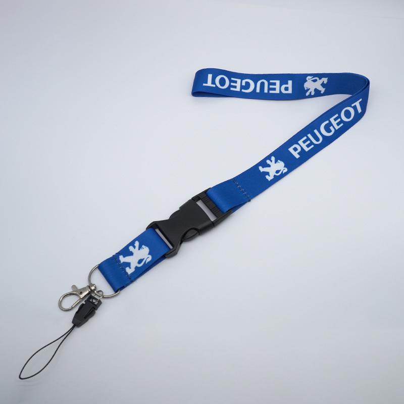 

2026 Hot Car Sticker Peugeot Lanyard Nylon Printing Emblem Car Keychain for Peugeot 206 207 307 3008 2008 308 407 408 508 301 20 синій