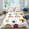 Sushi Duvet Cover Cute Rice Ball Bedding Set Children And Girls Room Decoration Three-Piece Set