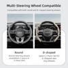 Suitable for Kia Steering Wheel Cover with Wavy Sports Design, Breathable Leather, Segmented Anti-Slip, Sweat-Absorbing Protective Cover for Ceed,