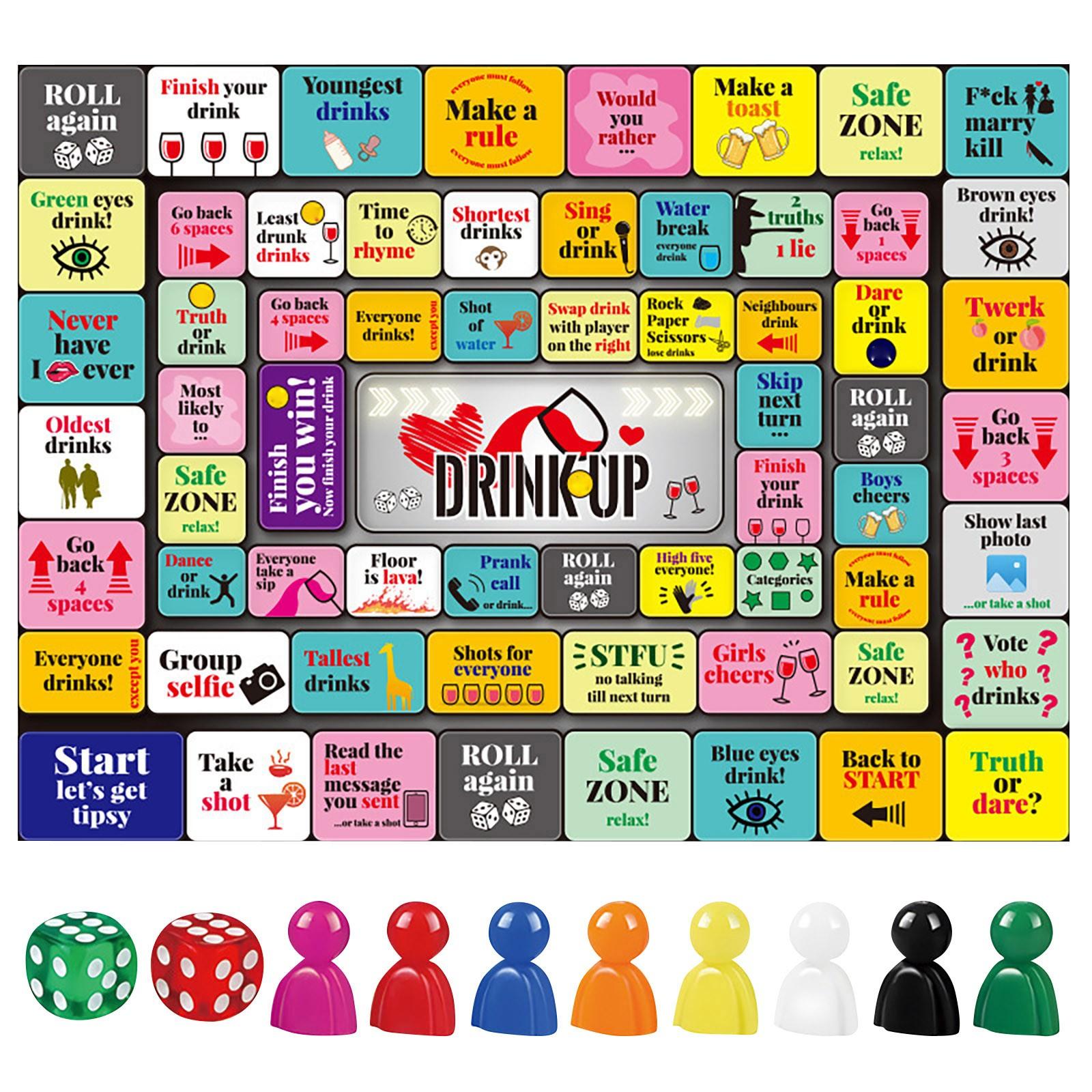 

Настольные игры для взрослых с выпивкой, веселые интерактивные игры для вечеринок с выпивкой для игрового вечера, дня рождения, семейной игры или любого случая, возраст 21+, 2-8 игроков One Size