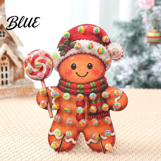 Wooden Dessert Display for Christmas Lollipop Stand, Creative Candy Holder Santa Claus Organizer Buffet Table, Decorative Holiday Party Treats