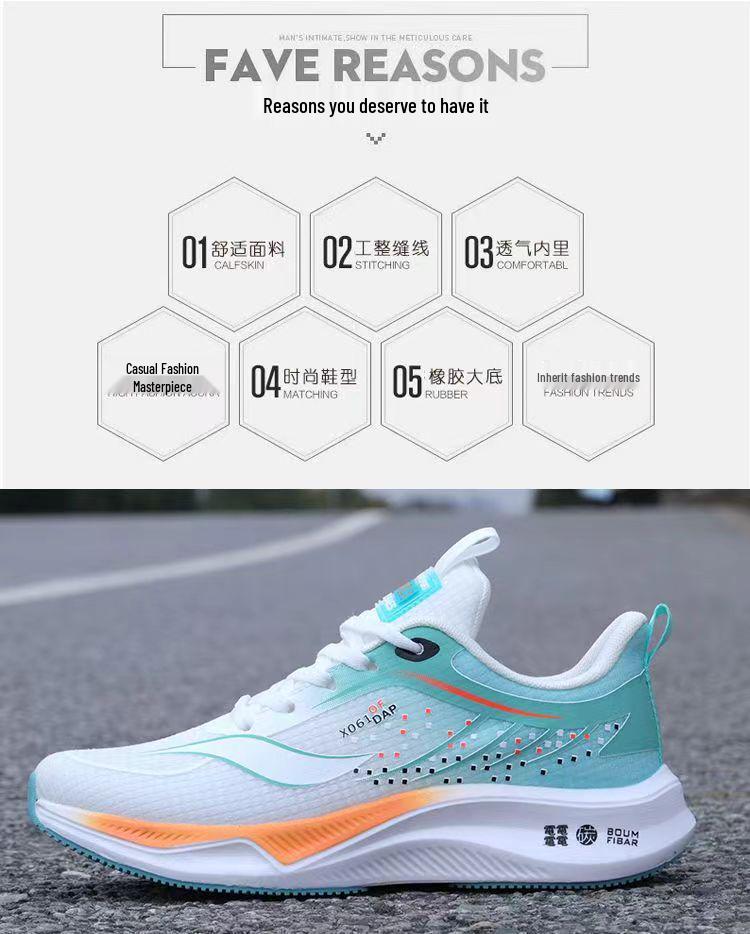 Plus Size Breathable Mesh Couple's Sports Shoes - Lightweight, Thick Sole, Comfortable Lace-up Casual Sneakers for Men