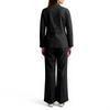 Women's Fashion Two-piece Solid Color Long-sleeved Shirt Trousers Casual Set