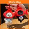 Playful Koi Cat Plush Keychain Adorable Detachable Headset Cute Bag Charm