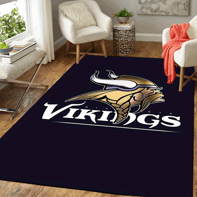 1pc Viking Warriors Pattern Area Rug, Anti Slip Non Shedding Stain Resistant Carpet
