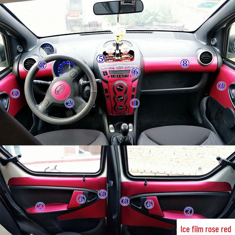BYD F0 Carbon Fiber Interior Stickers: Console & Door Panel Protection Film