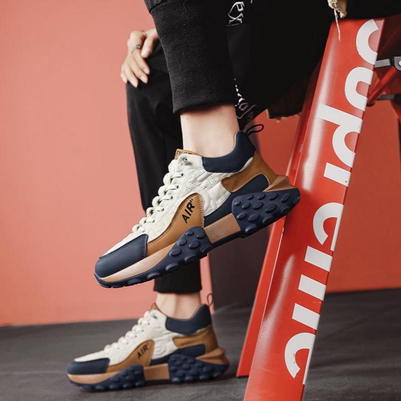 Frühlingsschuhe mit heißer Sohle für Herren, modisch, vielseitig, mit Schnürung, Plateau-Sneakers, vulkanisierter Herrenschuh, hochwertiger Laufschuh mit Luftkissen