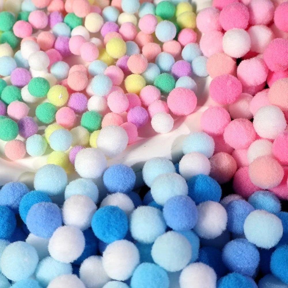 1 Pack 1cm/1.5cm DIY Pom Pom Ball Macaron Colors DIY Plush Ball Pompom Fur Balls  Handmade Kids Toys