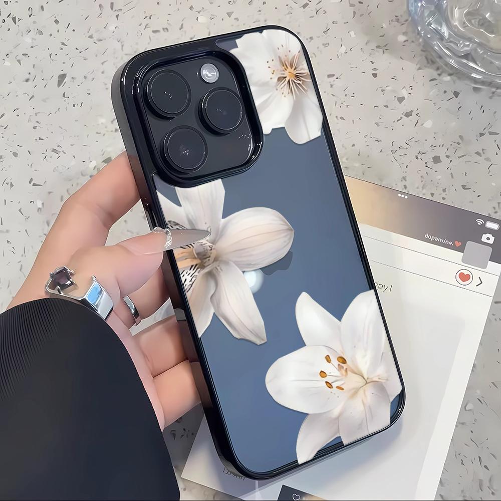 Three White Flowers Phone Case For iPhone 17 Air 16 14 15 Pro Plus 13 12 11 Pro Max 16e Shockproof Silicone Phone Cover Fundas