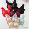 Plus Size Lace Sports Bra - Breathable Push-Up, Wire-Free, Side Support for Women
