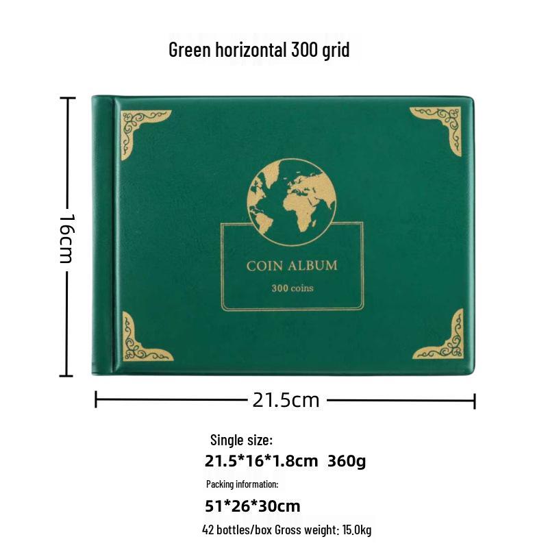 240 Cep Alanlı Büyük Antika Madeni Para Saklama Albümü - Hatıra Madeni Para Koleksiyoncusu Ciltli Dosyası