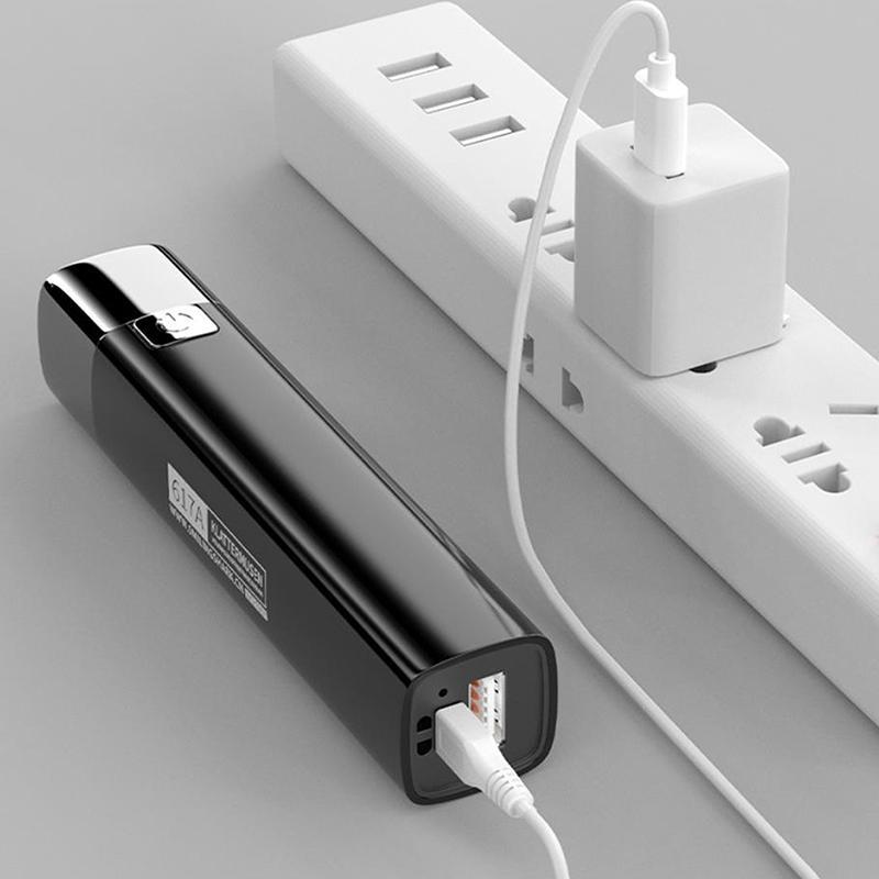 Lommelykt med USB-ladekabel Ultra Bright LED liten lommelykt, 3 lysmoduser, mini, 2 i 1