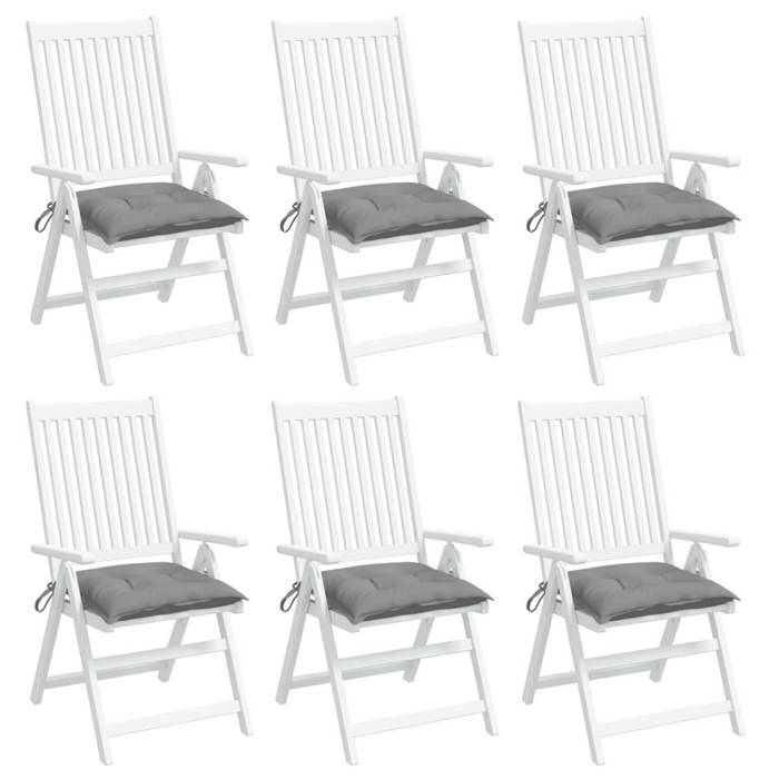 Coussins de chaise - vidaXL - 50x50x7 cm - Tissu Oxford - Imperméable - 6 pcs gris