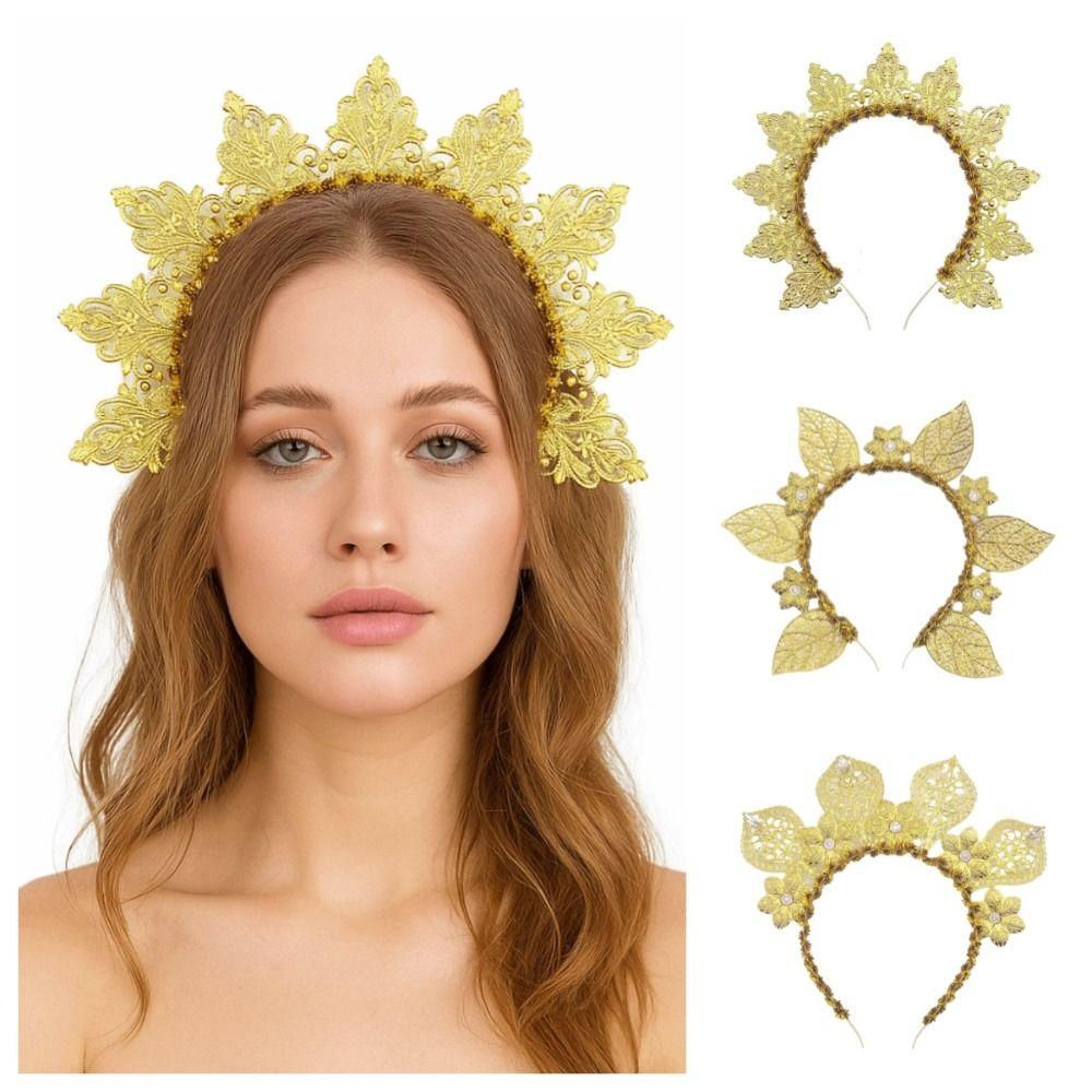 Rhinestone Women Hairband Sun Traditional Festival Hair Hoop  Lolita Accessory