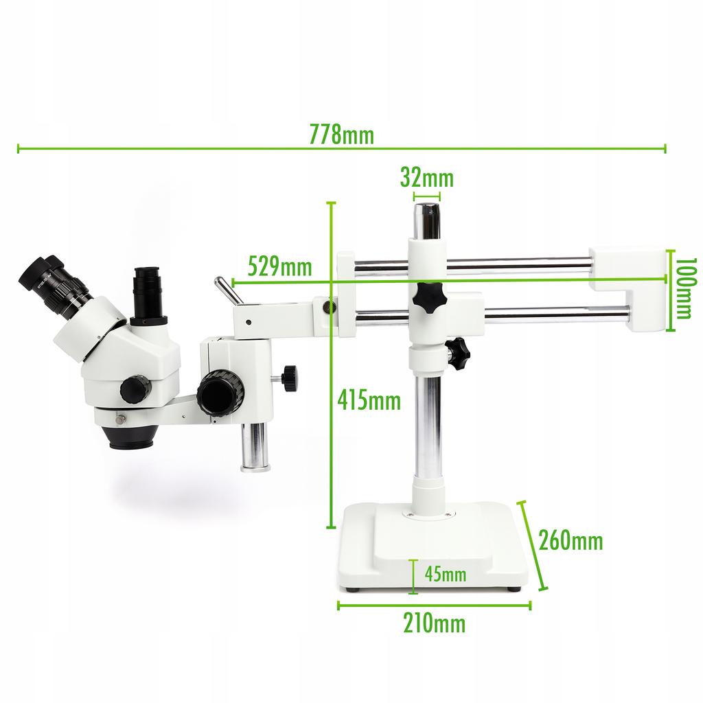 Techrebal 10Hw Trinocular Stereo Microscope - White Szm7045T-Stl2