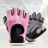 1 Pair Anti-slip Adjustable Training Gloves Hook Loop Fasteners Durable Half Finger Hand Wrist Palm Protector Gloves for Powerlifting