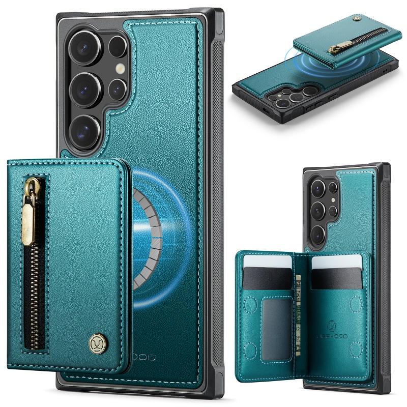 2 In 1 Magnetic Detachable Zipper Wallet Case For Samsung Galaxy S25 Ultra Edge S20 S21 S22 S23 FE S24 Plus Luxury Leather Cover