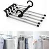 5 In 1 Multifunction Pant Rack Towel Shelves Closet Organizer Stainless Steel Wardrobe Adjustable Magic Trouser Hangers