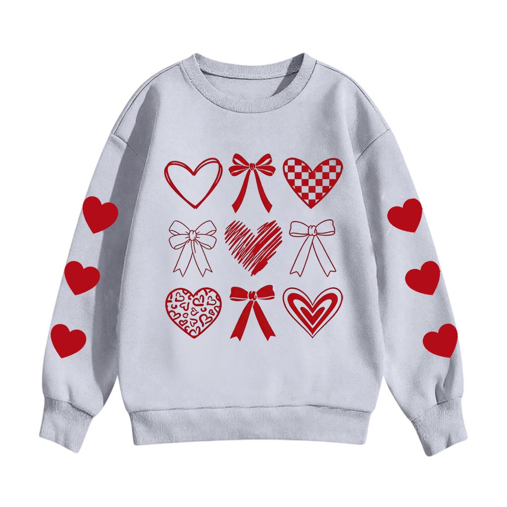 Children's Casual Round Neck Printed Pullover Long-sleeved Hooded Sweatshirt Top