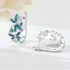 S925 Sterling Silver Blue Green Dragonfly Earrings Hoop Earrings Women Jewelry Original Trendy Anniversary Gifts