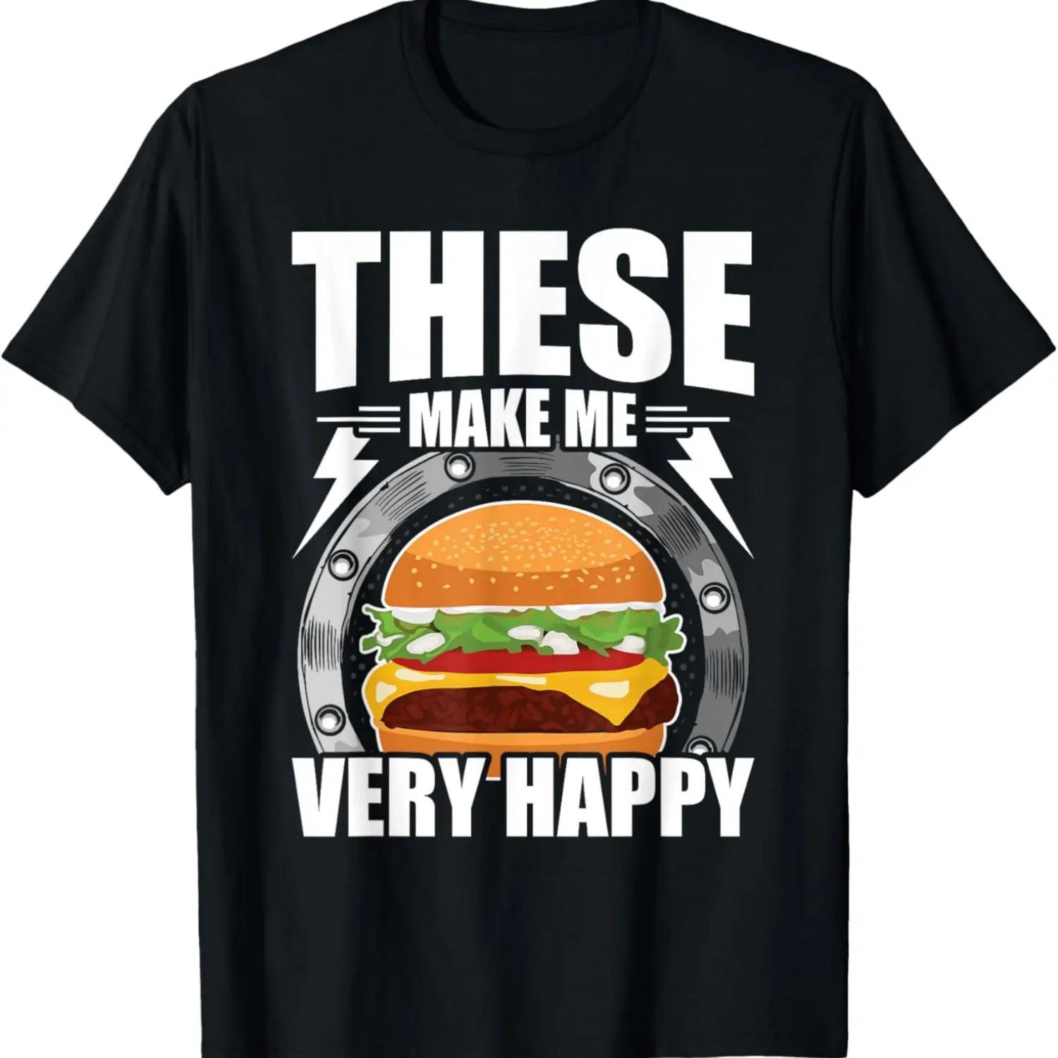 

These Make Me Very Happy Burger Lovers T-Shirt S чёрный