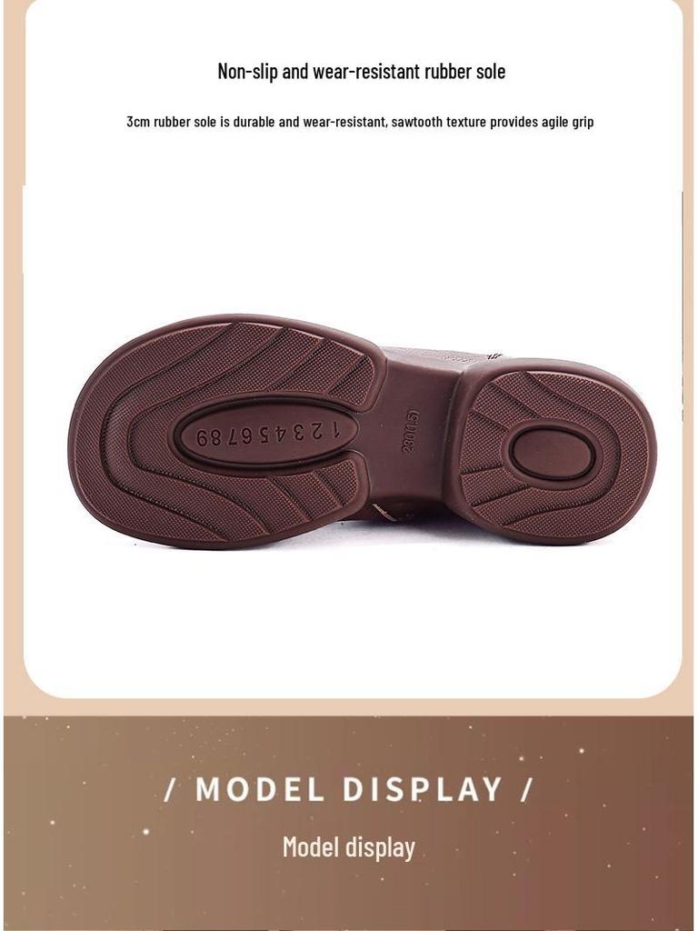 Retro Martin Women's Genuine Leather Ankle Boots - Thick Sole, Non-slip, Soft Leather for Autumn and Winter