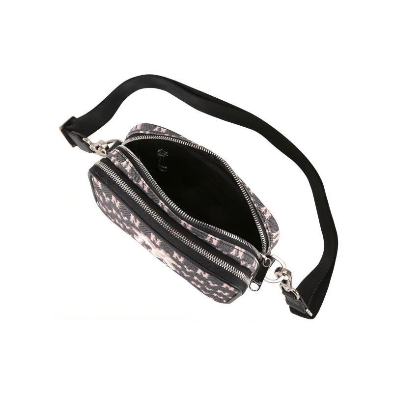 MLB Monogram Collection Polyester Camera Bag, Shoulder Bag, Crossbody Bag Mini Unisex Cherry Blossom Pink Casual 32BGDM011-50L