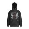 Unisex Oversized Hoodie With Snake Bone Print Streetwear Casual Pullover Men Women