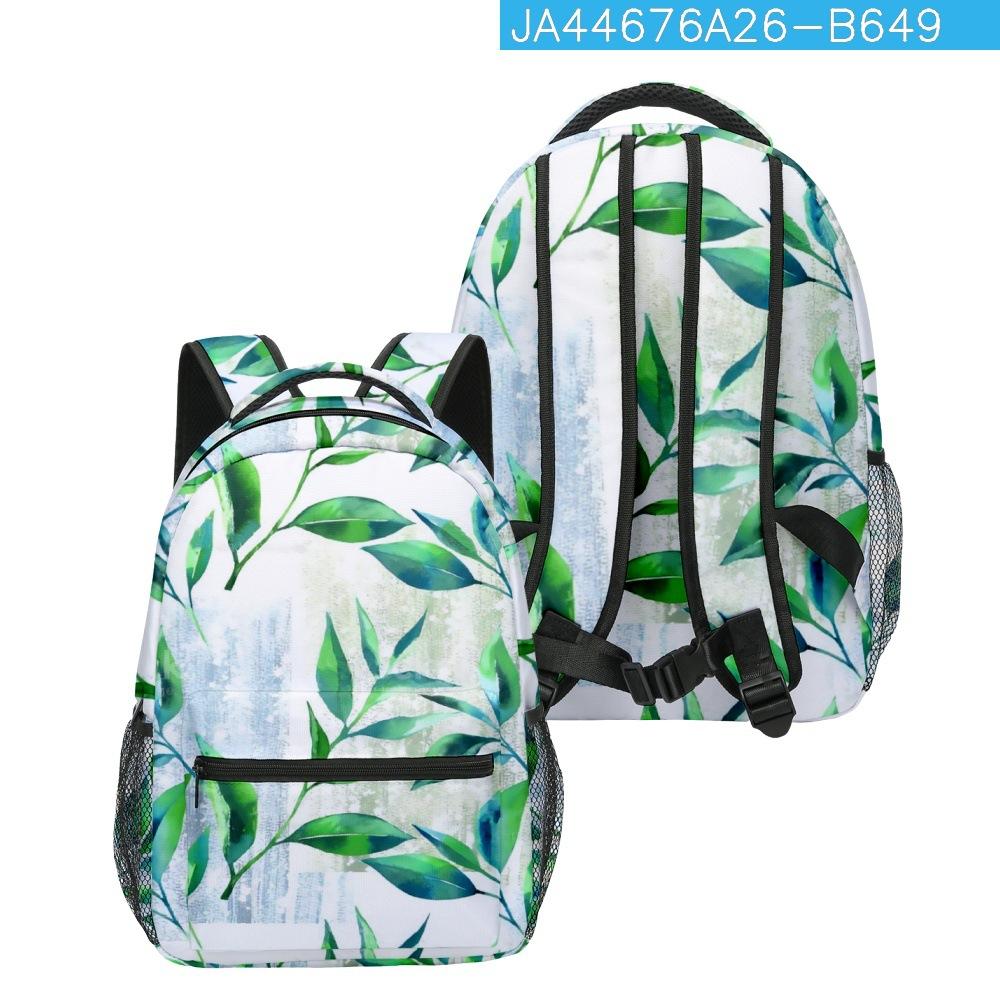 Cartoon Novelty Kpop Youthful School Bags Unisex Leaves Travel Bags 3D Print Oxford Waterproof Notebook Shoulder Backpacks