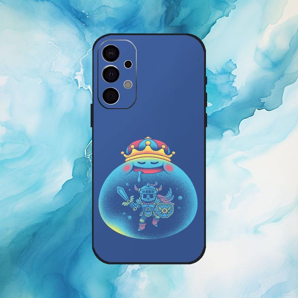 D-Dragon Q-Quest Slime Phone Case For Samsung S25,S24,S21,S22,S23,S30,Ultra,S20,Plus,Fe,Lite,Note,10,9,5G Black Cover