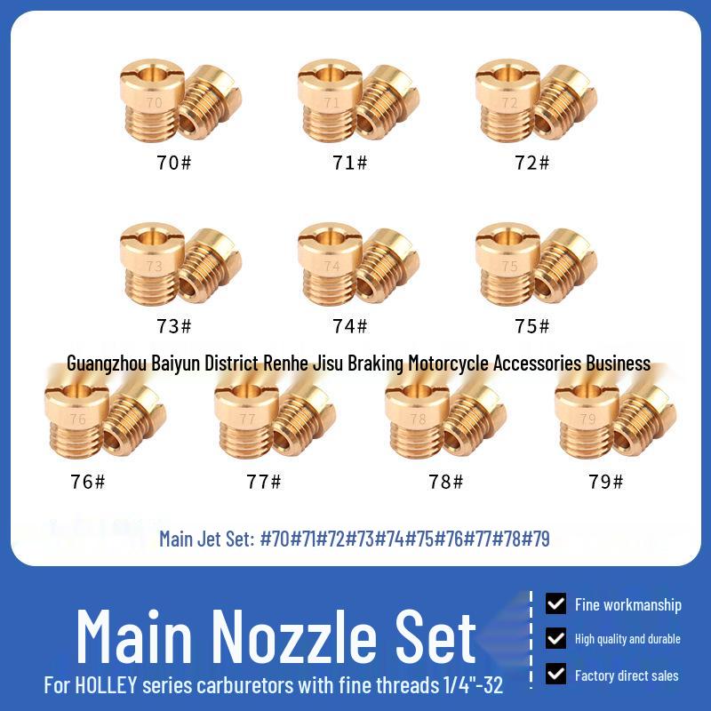 

Holley Carburetor 1/4-32 Main Jet Kit, Orifice Sizes #70-79 50-59