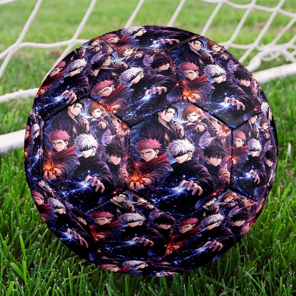 Jujutsu Kaisen Print Size 5 Soccer Ball, Standard Match Football for Sports Game and Team Practice, Ideal Gift for Soccer Fans