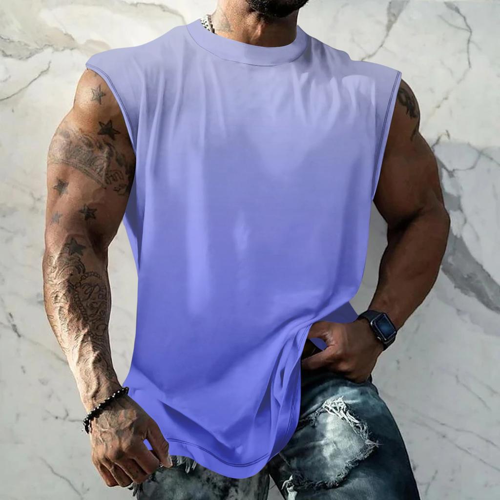 Men Sleeveless Tank Top Muscle Shirt Casual Loose Fit Basic Plain Undershirt Summer Sportswear Workout Gym Vest