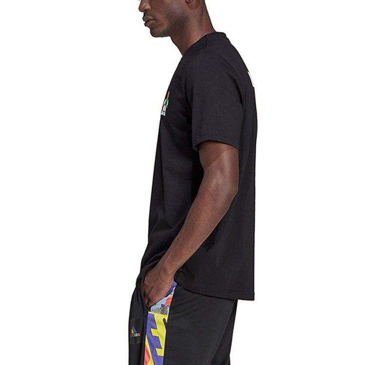 adidas T Shirts Men's Black Crew Neck Moderate Straight Fit HG1400