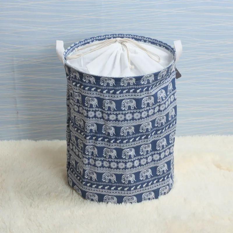 New Fashion Print Laundry Basket with Drawstring Lining Portable Foldable Storage Bag Hamper for Kids Toys Dirty Clothes Basket