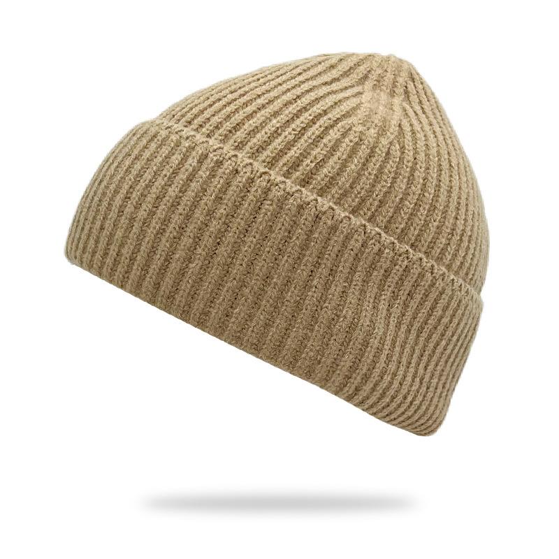 New Solid-color Chunky-knit Beanie versatile Cold-weather Hat Cross-border E-commerce Keeping Women Warm Winter;