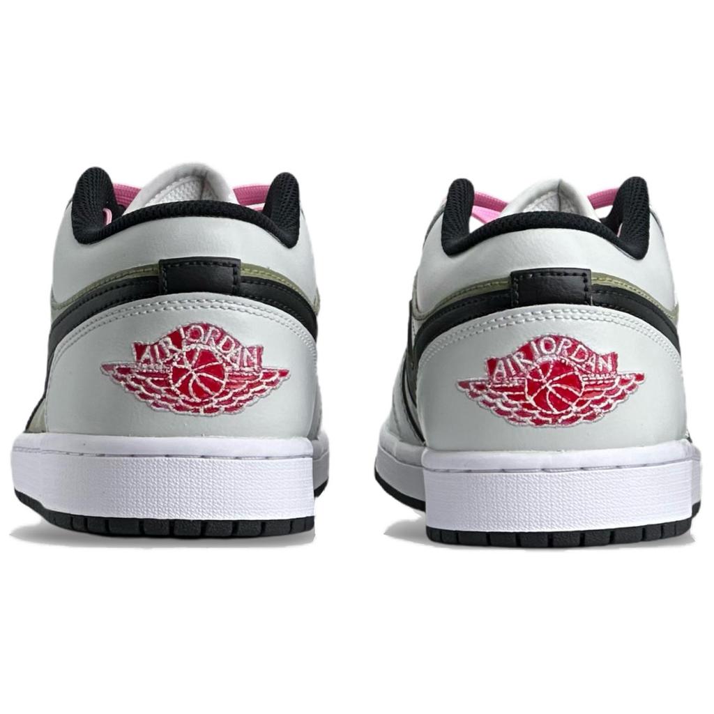 Jordan Air Jordan 1 Нескользящие Нескользящие Низкие Винтажные Баскетбольные Кроссовки Мужские Бежевый Зеленый 553558-165(Команда1178-)