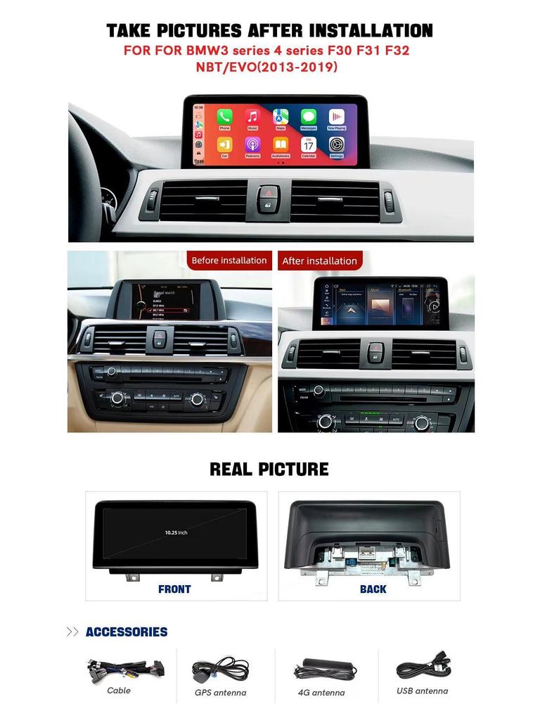 BMW X3 (2006-2010) 9" Android GPS Navigation Display Frame