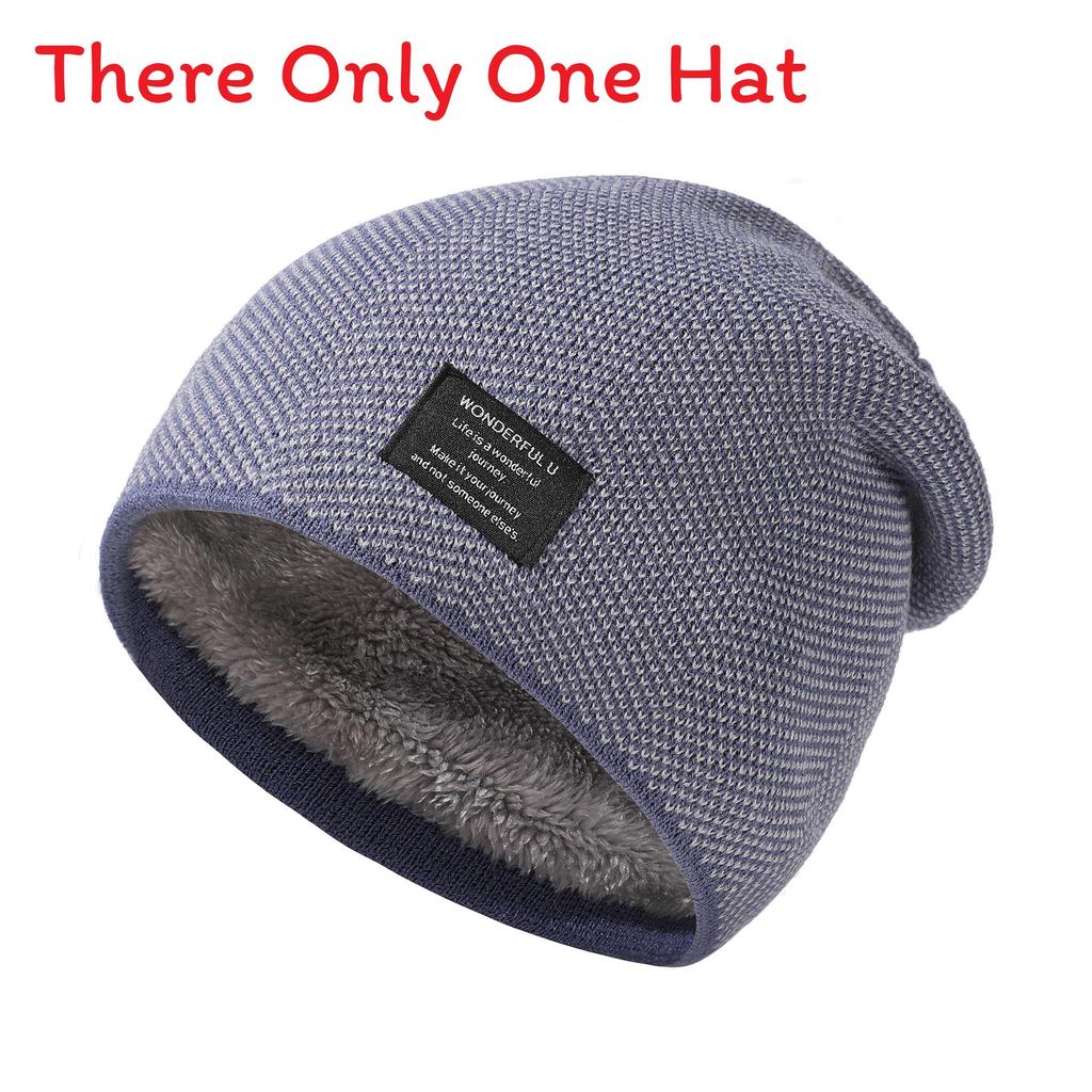 

Knit Hat For Men Winter Warmth Thickened Acrylic Beanie For Outdoor Activities