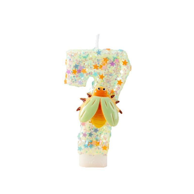 Creative Insect Digital Birthday Party Atmosphere Cake Decoration Candles 0-9