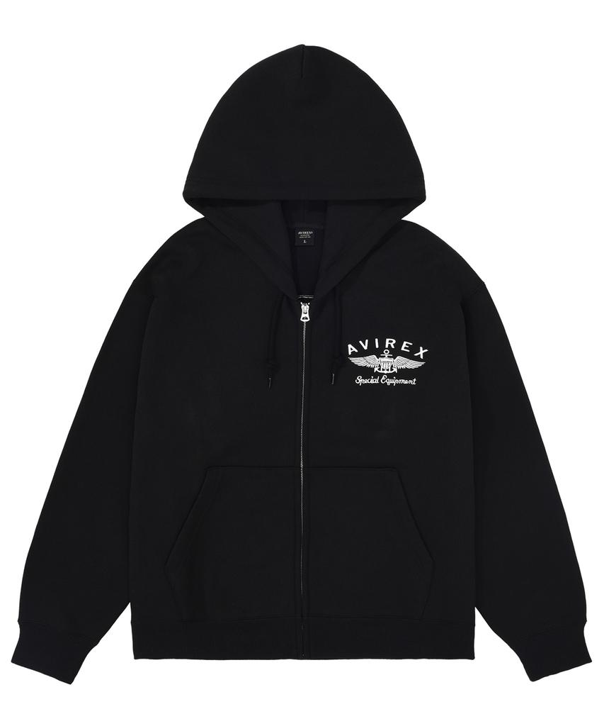 Avirex Varsity Logo Sweatparka / Black 7833931009