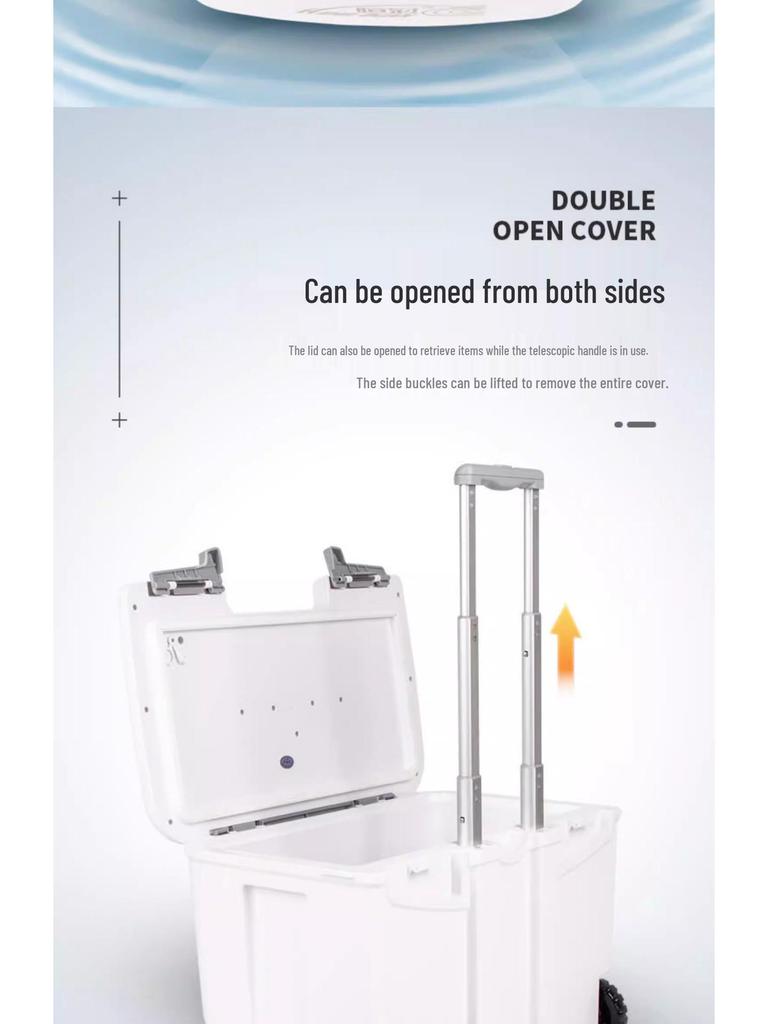 Hengguan 24L Outdoor Insulated Cooler Box with Wheels, Pull Handle, and Car-Mount for Fishing & Seafood