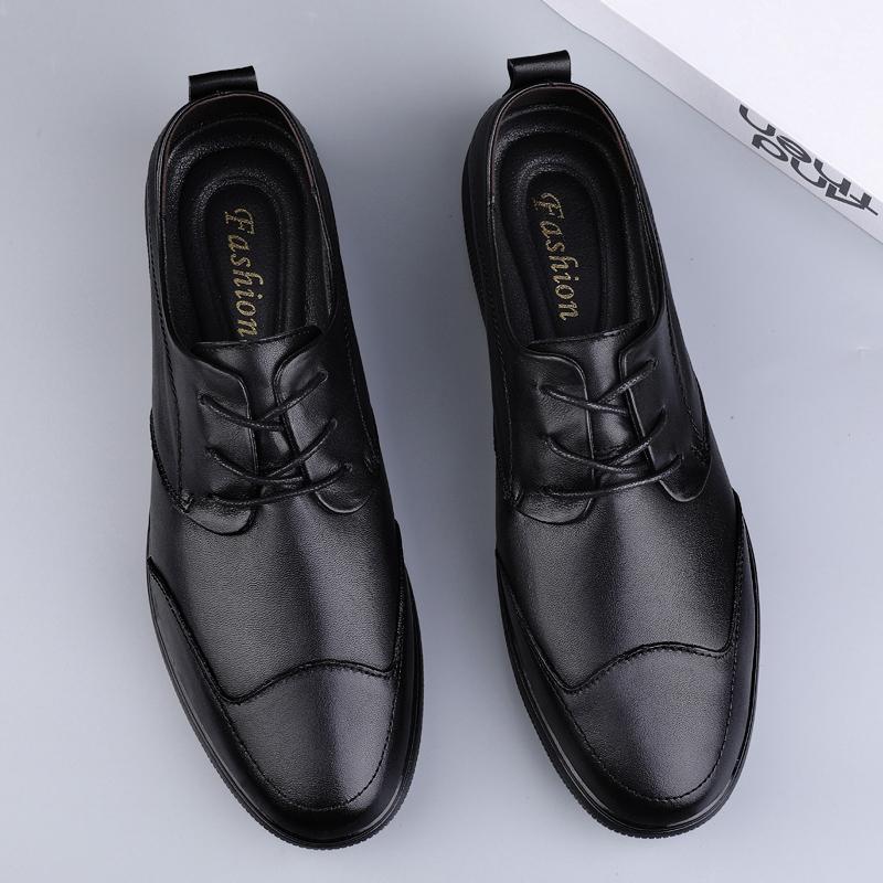 Genuine Leather Men's Dress Shoes Elegant Mens Casual Oxford Shoes New Arrival Male Business Footwear Comfy Leisure Walk Flats