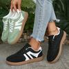 Leichte bequeme Sneaker für Damen Mode gestreifte Schnür-Sportschuhe Lässig atmungsaktive grüne Sneaker Übergröße