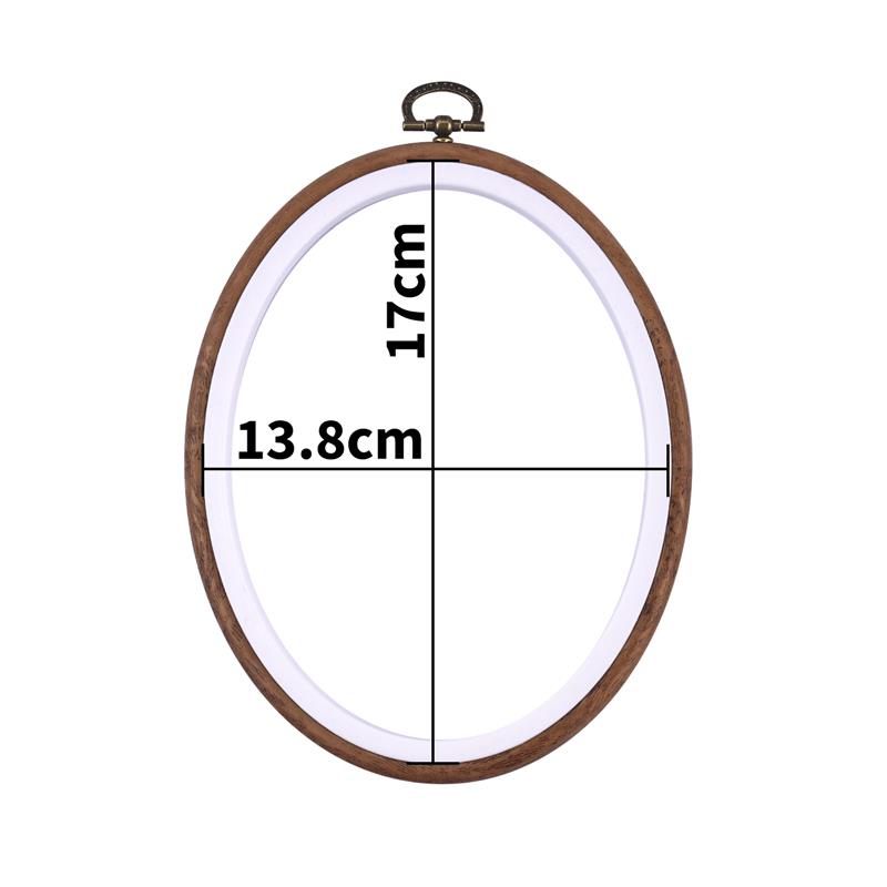 Sewing Tool Round Oval Wooden Color Embroidery Hoops Frame Set Plastic Embroidery Hoop Rings For DIY Cross Stitch Needle Craft