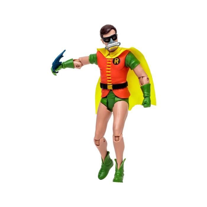 Figurine - mcfarlane toys - batman 66 - robin avec masque à oxygène - 15 cm - design rétro
