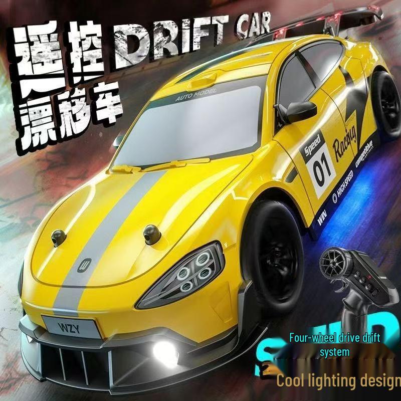 High-Speed RC Drift Car: Four-Wheel Drive, Electric Lights, Remote Control Racing Toy for Kids
