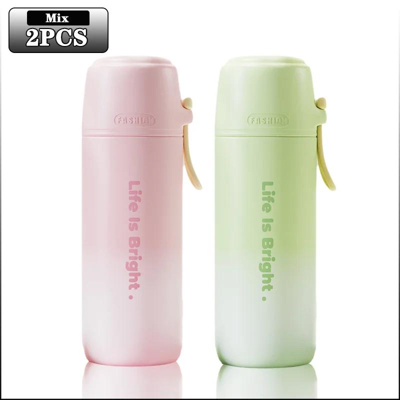 Gradient Stainless Steel Insulated Water Bottle 316 Travel Mug with Handle Portable Sports Cup Holiday Christmas Halloween Gift