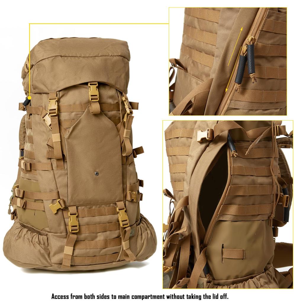 [MT] Military Backpack, USMC Style, ILBE1.0, Large Capacity 80L, Waterproof, Outdoor, Survival, Camping, Hiking, Multicam (ILBE1.0)